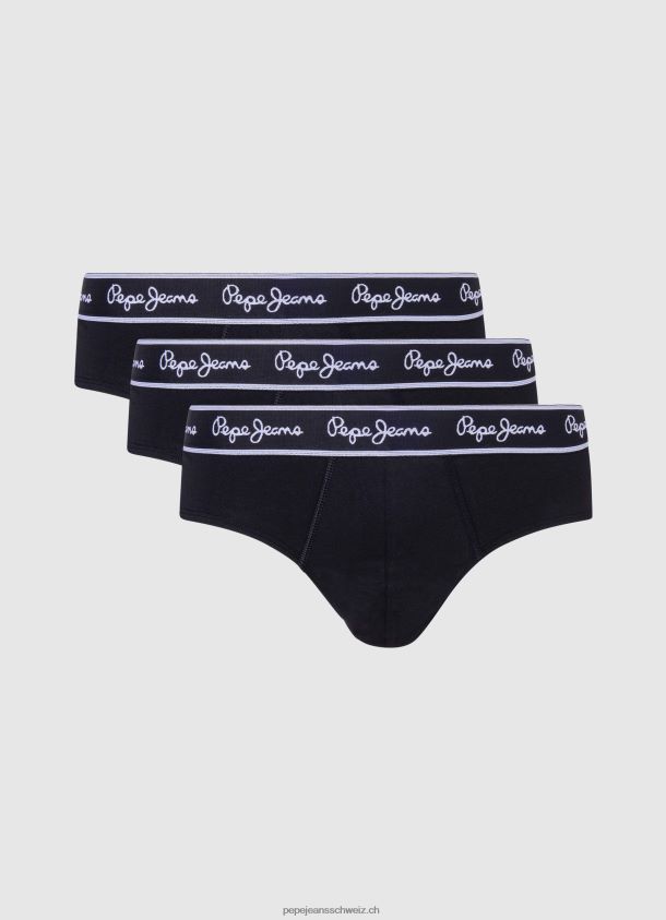 3er-Pack Slips aus elastischer Baumwolle Männer Pepe Jeans Schwarz 84XH6T1158