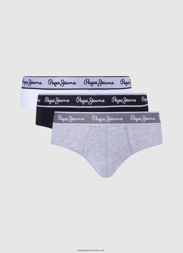 3er-Pack Slips aus elastischer Baumwolle Männer Pepe Jeans grau meliert 84XH6T1157