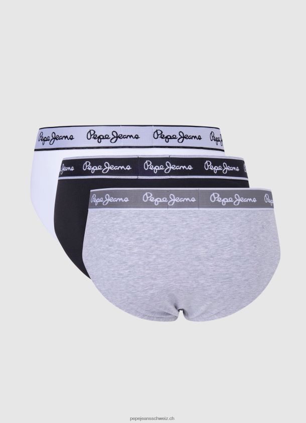 3er-Pack Slips aus elastischer Baumwolle Männer Pepe Jeans grau meliert 84XH6T1157