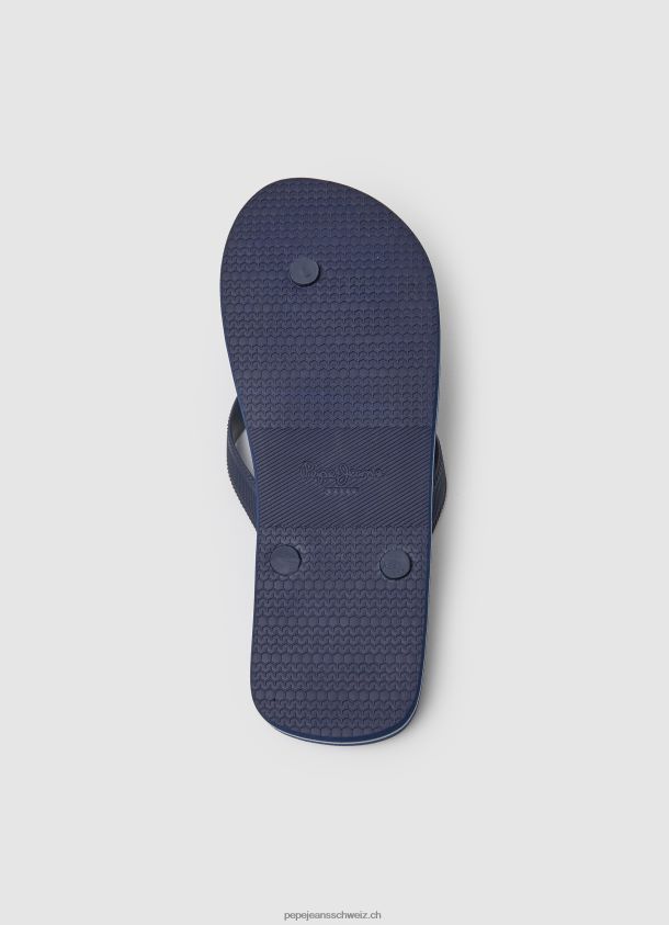 Bucht-Strandlogo-Strandflipflops Männer Pepe Jeans dunkler Jeansstoff 84XH6T1277