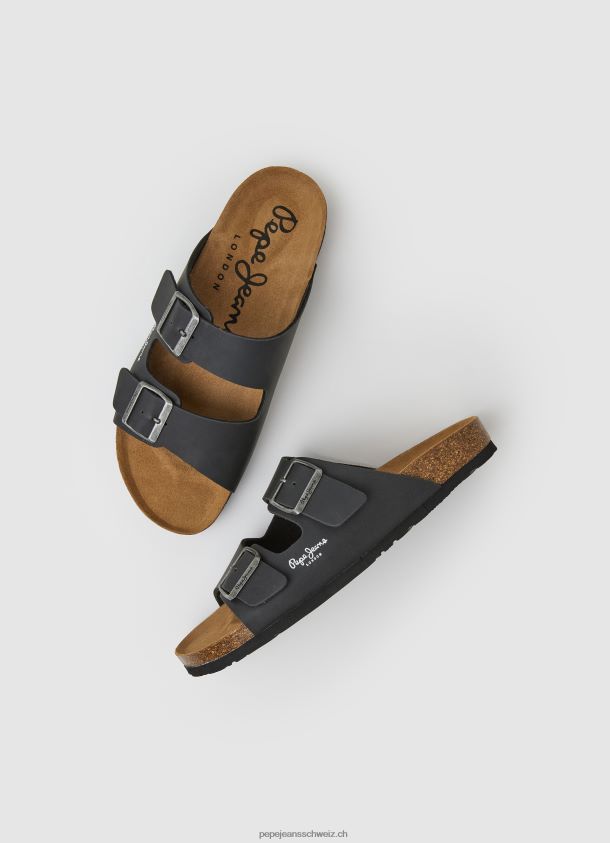 Double Kansas anatomische Sandalen Männer Pepe Jeans Schwarz 84XH6T1271