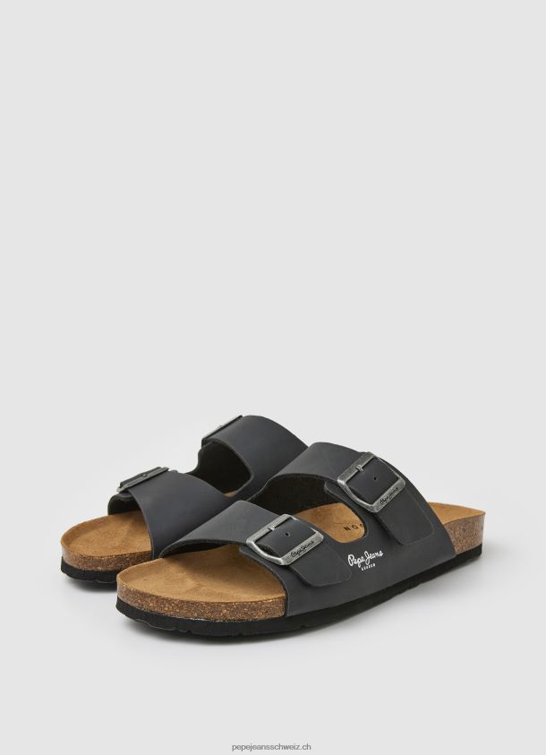 Double Kansas anatomische Sandalen Männer Pepe Jeans Schwarz 84XH6T1271