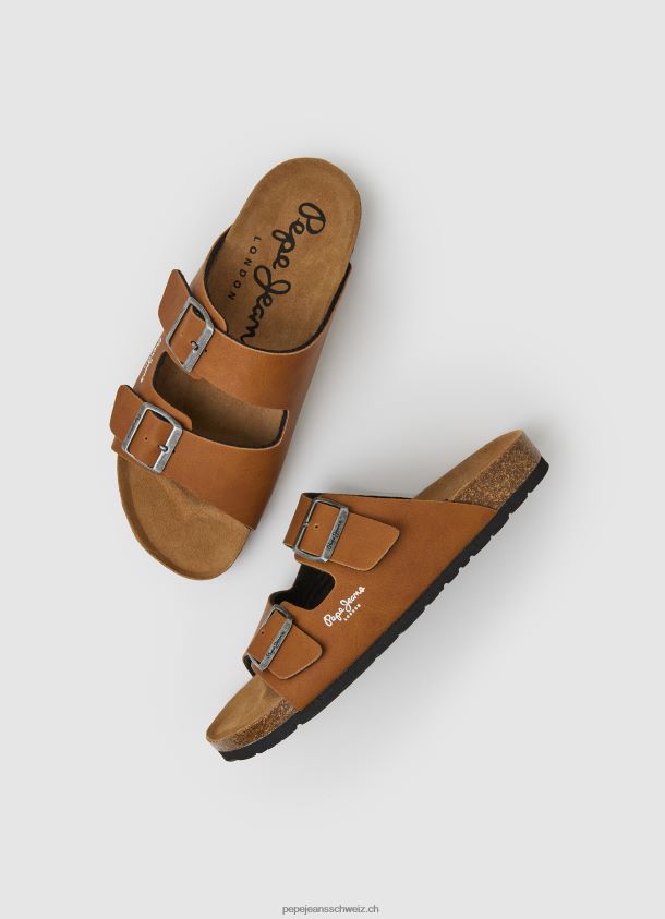 Double Kansas anatomische Sandalen Männer Pepe Jeans bräunen 84XH6T1281