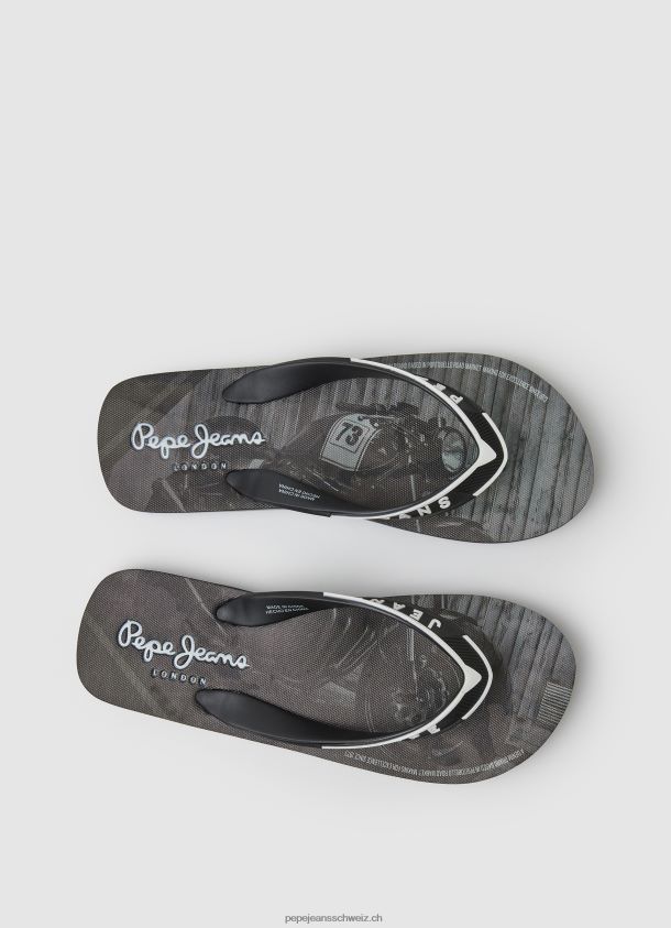 Pool Motorrad Strand Flip Flops Männer Pepe Jeans Schwarz 84XH6T1269