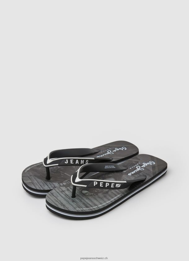 Pool Motorrad Strand Flip Flops Männer Pepe Jeans Schwarz 84XH6T1269