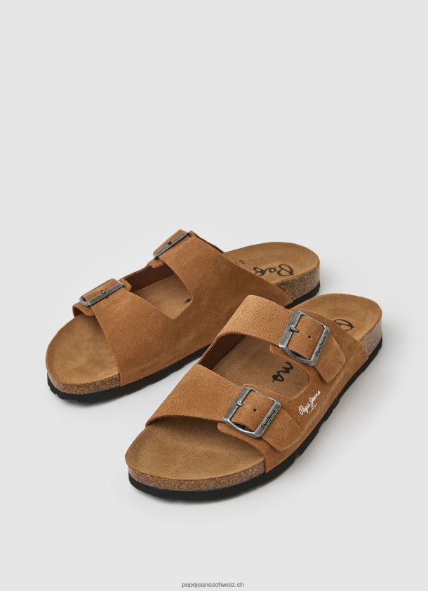 Sandalen aus Bio-Wildleder Männer Pepe Jeans bräunen 84XH6T1273