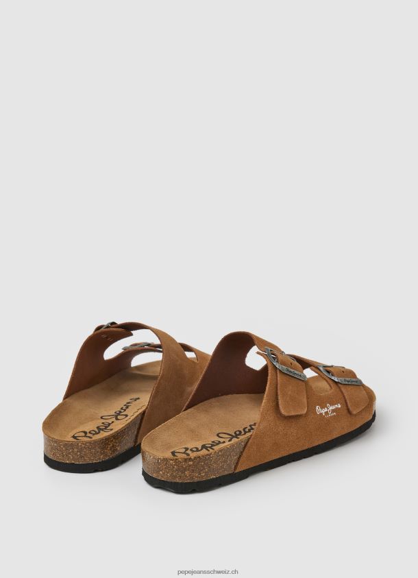 Sandalen aus Bio-Wildleder Männer Pepe Jeans bräunen 84XH6T1273