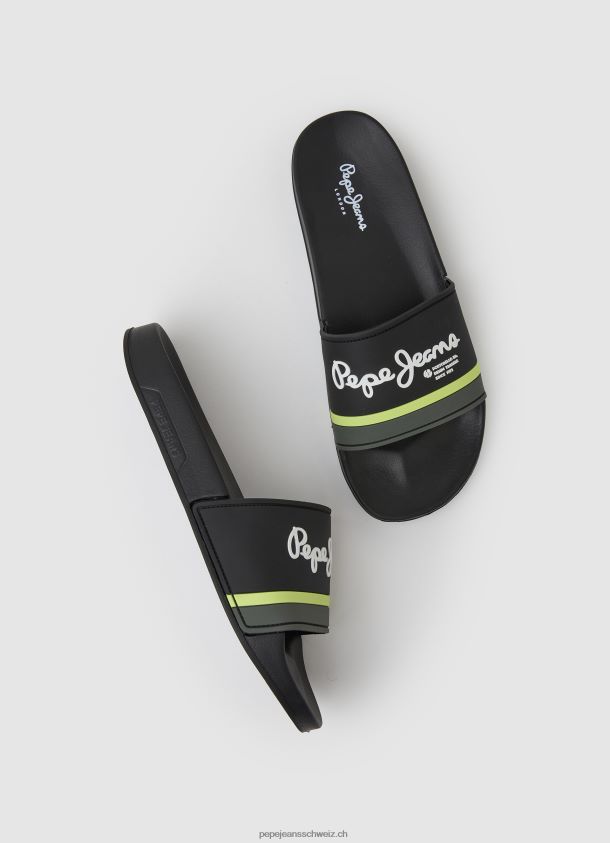 Slider Portobello Beach Flip Flops Männer Pepe Jeans Schwarz 84XH6T1261