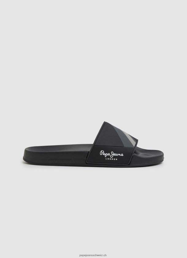 Slider-Textur-Strand-Flip-Flops Männer Pepe Jeans Schwarz 84XH6T1263