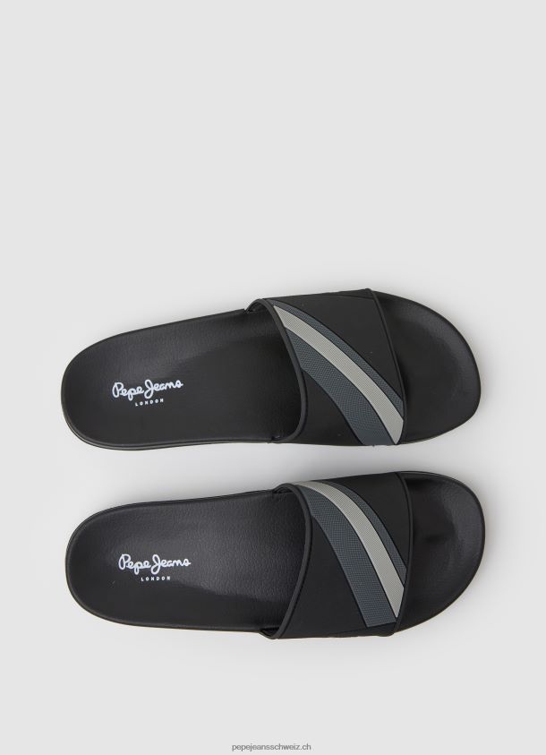Slider-Textur-Strand-Flip-Flops Männer Pepe Jeans Schwarz 84XH6T1263