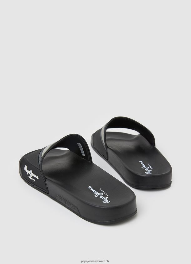 Slider-Textur-Strand-Flip-Flops Männer Pepe Jeans Schwarz 84XH6T1263