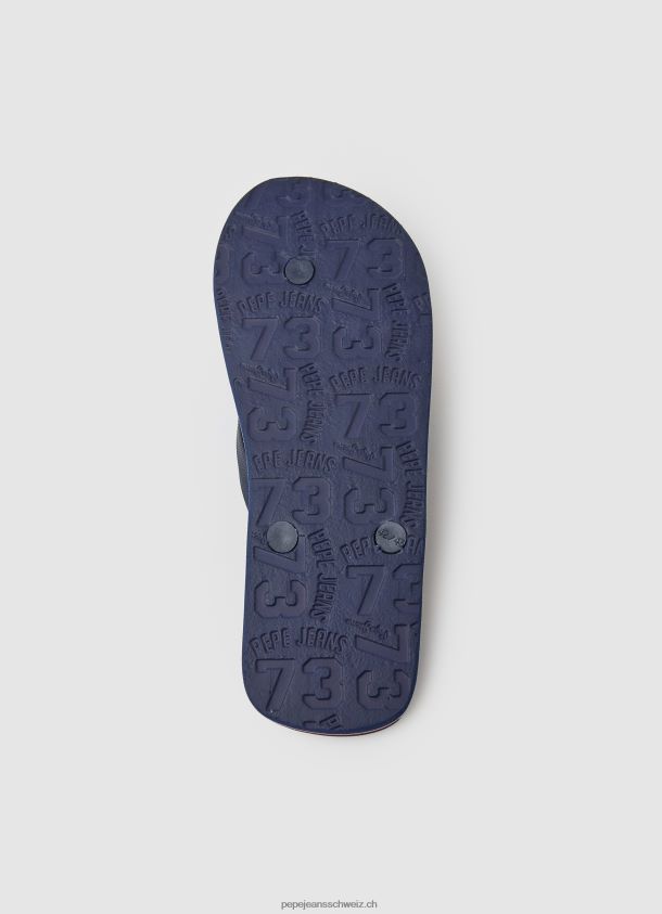 Strand-Flip-Flops mit Hawi-Flagge Männer Pepe Jeans dunkler Jeansstoff 84XH6T1259