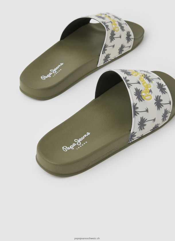 Strand-Flip-Flops mit Slider-Print Männer Pepe Jeans khakigrün 84XH6T1282