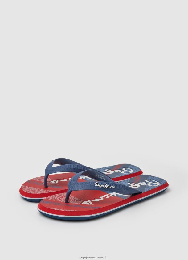 Strand-Flip-Flops mit Walflagge Männer Pepe Jeans Marine 84XH6T1256