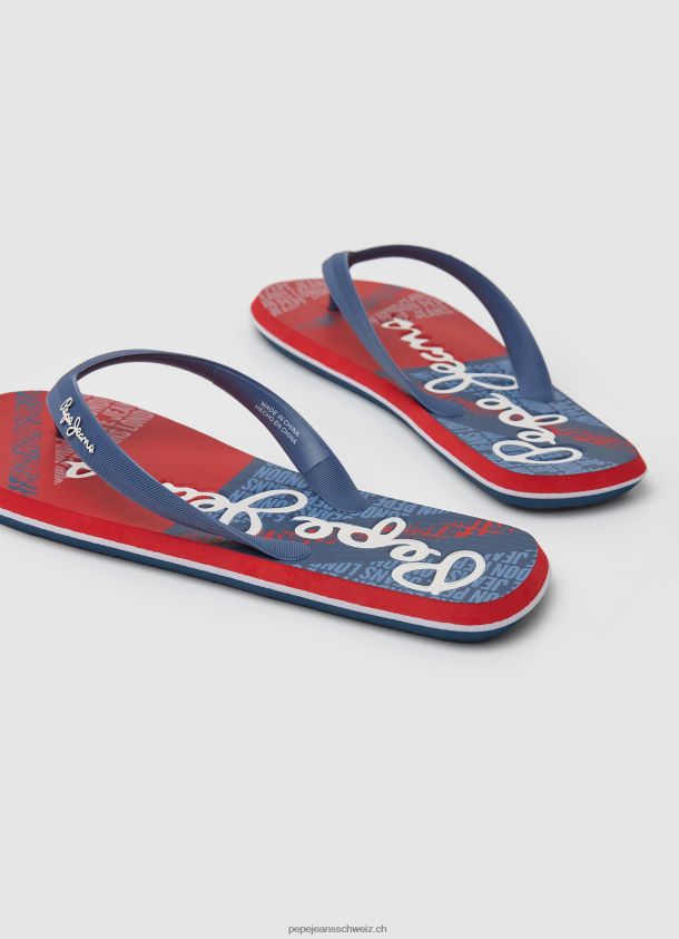 Strand-Flip-Flops mit Walflagge Männer Pepe Jeans Marine 84XH6T1256