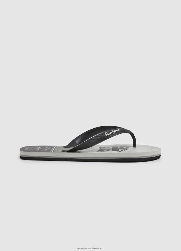 Strand-Flip-Flops mit Whale Sea Männer Pepe Jeans Schwarz 84XH6T1262