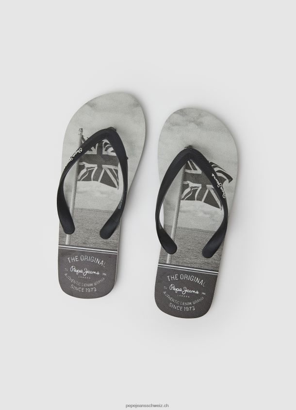 Strand-Flip-Flops mit Whale Sea Männer Pepe Jeans Schwarz 84XH6T1262