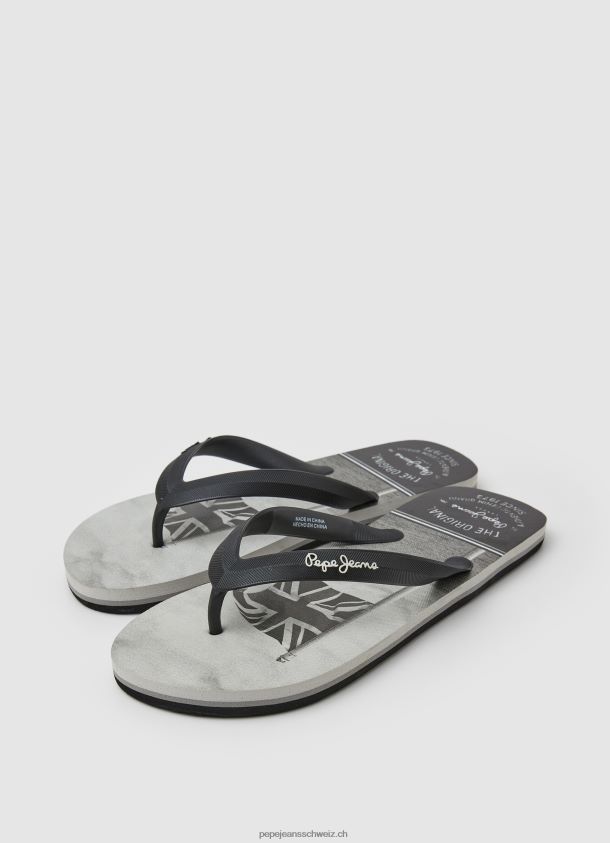 Strand-Flip-Flops mit Whale Sea Männer Pepe Jeans Schwarz 84XH6T1262