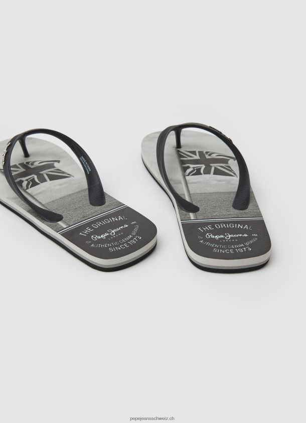 Strand-Flip-Flops mit Whale Sea Männer Pepe Jeans Schwarz 84XH6T1262