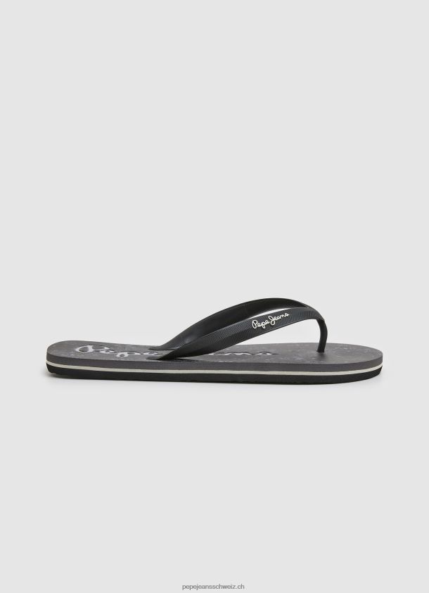 Wal-Bandana-Strand-Flip-Flops Männer Pepe Jeans Schwarz 84XH6T1284