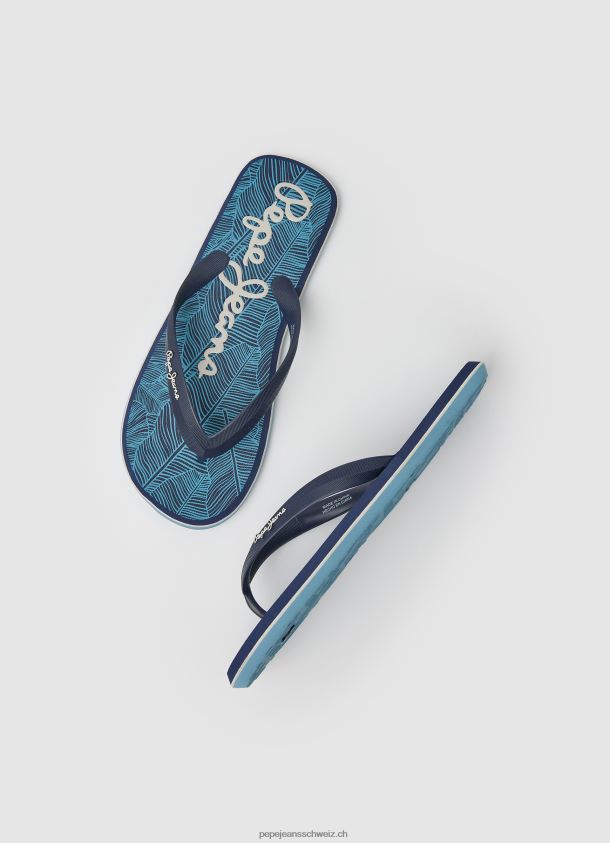 Wal-Regenwald-Strand-Flip-Flops Männer Pepe Jeans Marine 84XH6T1287