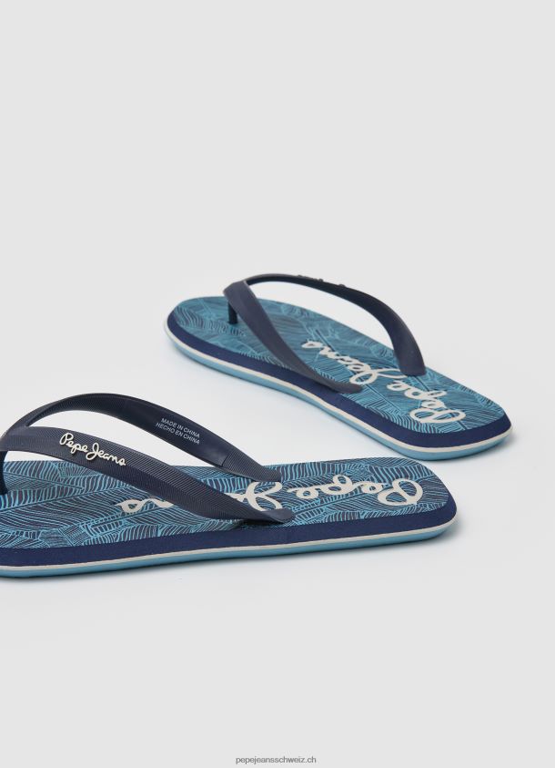 Wal-Regenwald-Strand-Flip-Flops Männer Pepe Jeans Marine 84XH6T1287
