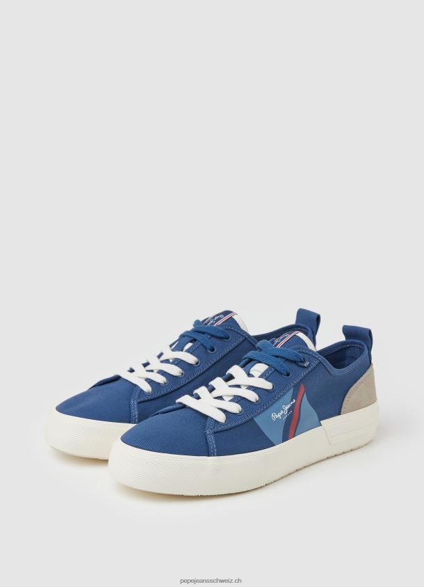 Allen Flag vulkanisierte Turnschuhe Männer Pepe Jeans Indigo 84XH6T1204