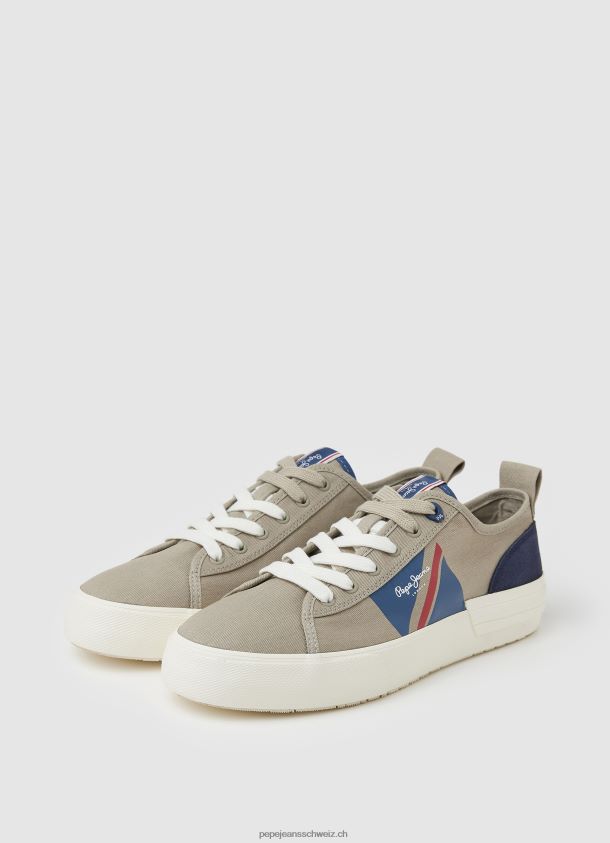 Allen Flag vulkanisierte Turnschuhe Männer Pepe Jeans dunkler Stein 84XH6T1206