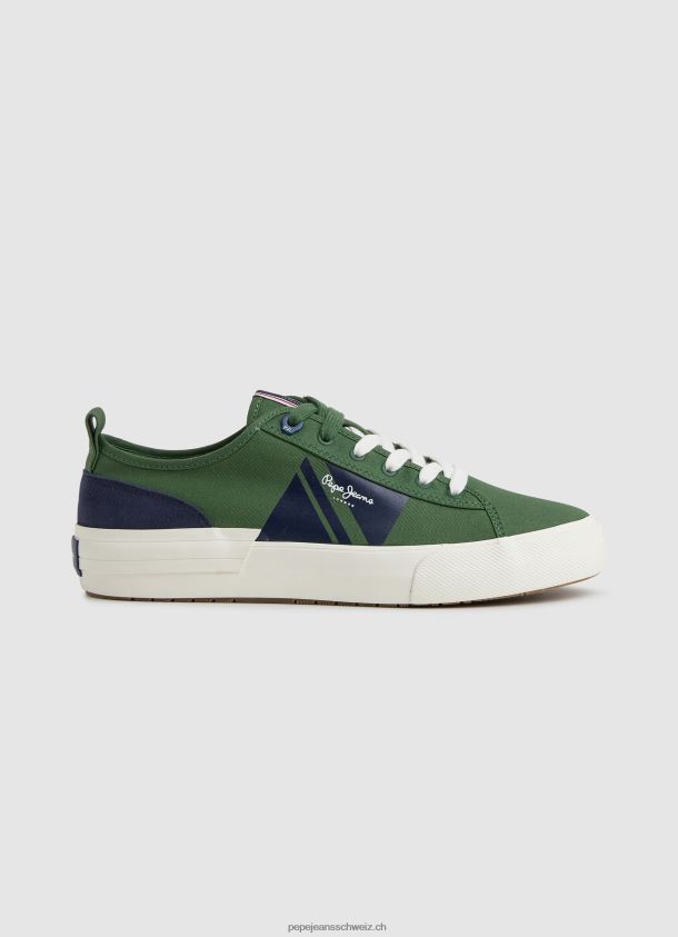 Allen Flag vulkanisierte Turnschuhe Männer Pepe Jeans militärische Olive 84XH6T1205