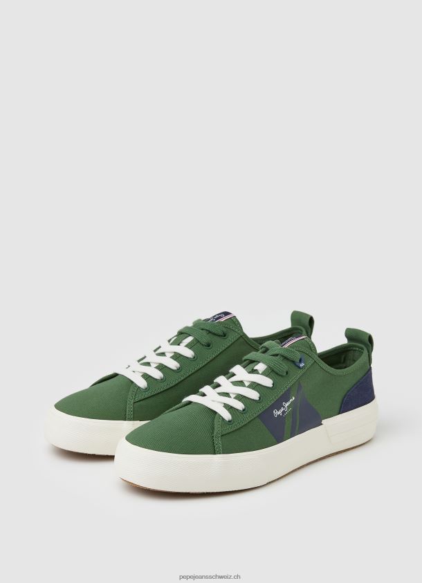Allen Flag vulkanisierte Turnschuhe Männer Pepe Jeans militärische Olive 84XH6T1205