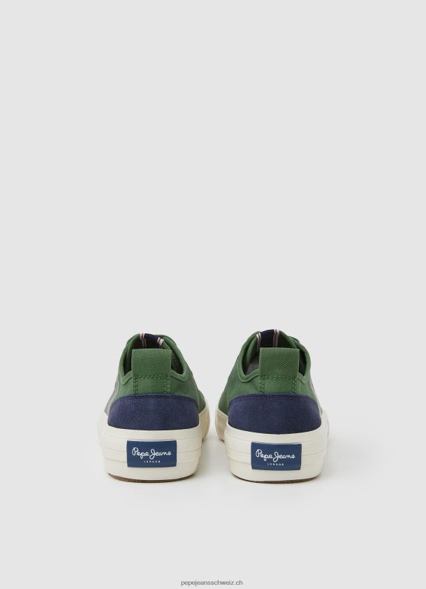Allen Flag vulkanisierte Turnschuhe Männer Pepe Jeans militärische Olive 84XH6T1205