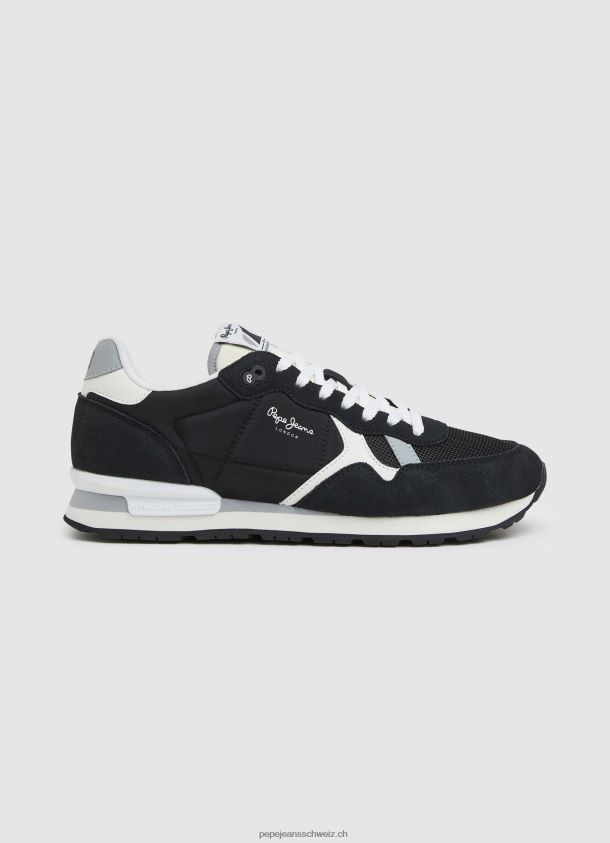 Brit kombinierte Turnschuhe Männer Pepe Jeans Schwarz 84XH6T1200