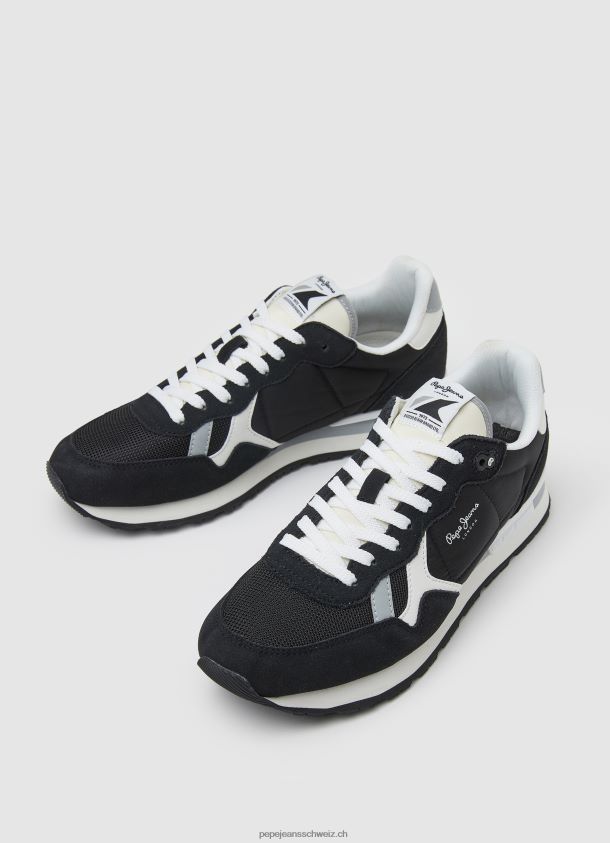 Brit kombinierte Turnschuhe Männer Pepe Jeans Schwarz 84XH6T1200