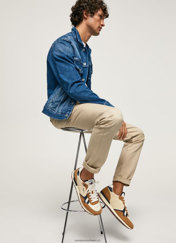 Brit kombinierte Turnschuhe Männer Pepe Jeans Tabak 84XH6T1179