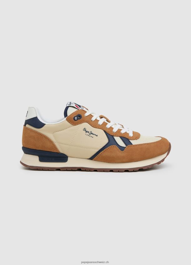 Brit kombinierte Turnschuhe Männer Pepe Jeans Tabak 84XH6T1179