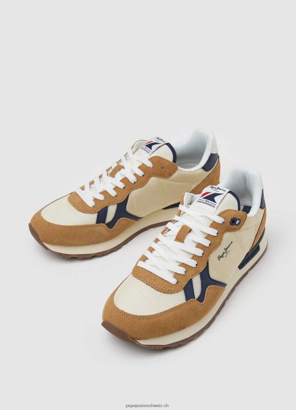 Brit kombinierte Turnschuhe Männer Pepe Jeans Tabak 84XH6T1179