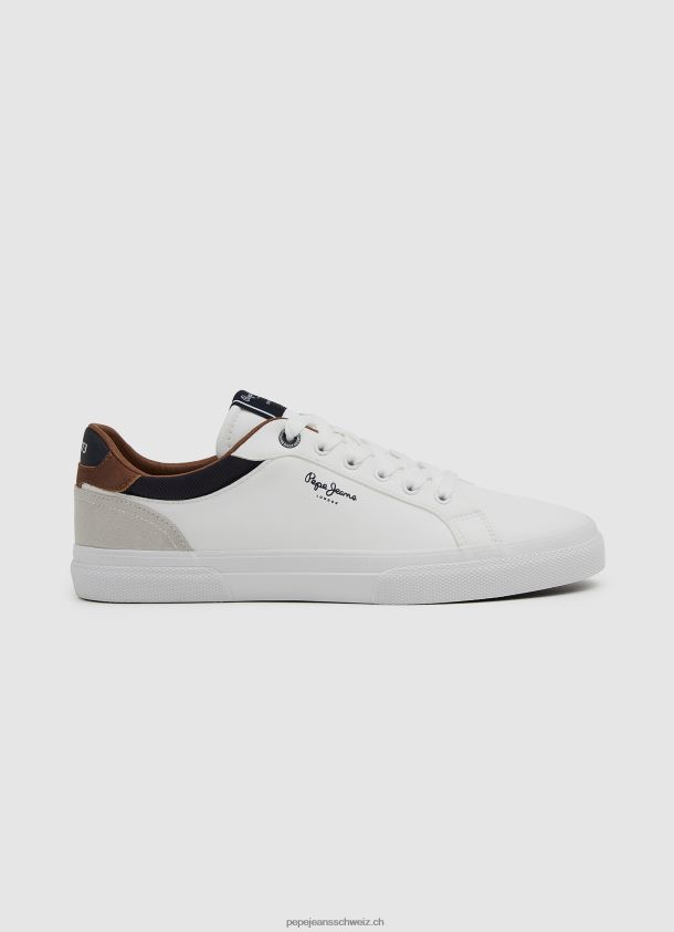 Kombinierte Turnschuhe von Kenton Court Männer Pepe Jeans Weiss 84XH6T1238