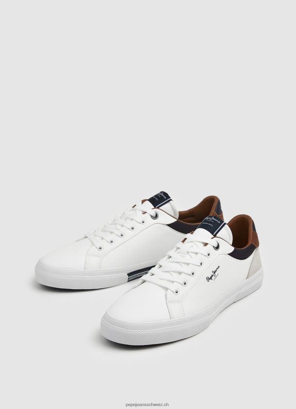 Kombinierte Turnschuhe von Kenton Court Männer Pepe Jeans Weiss 84XH6T1238