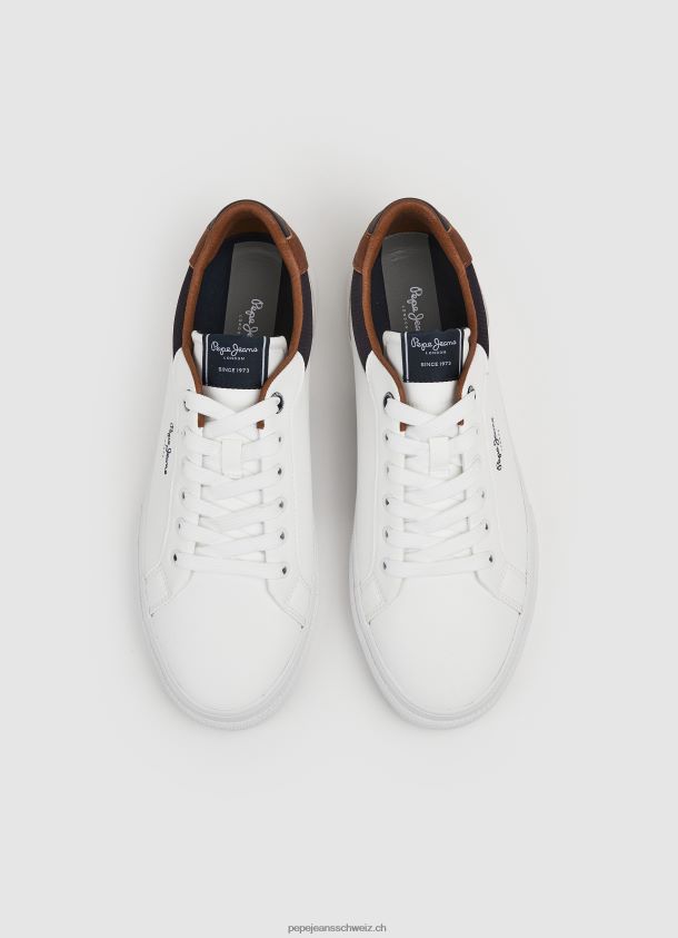 Kombinierte Turnschuhe von Kenton Court Männer Pepe Jeans Weiss 84XH6T1238