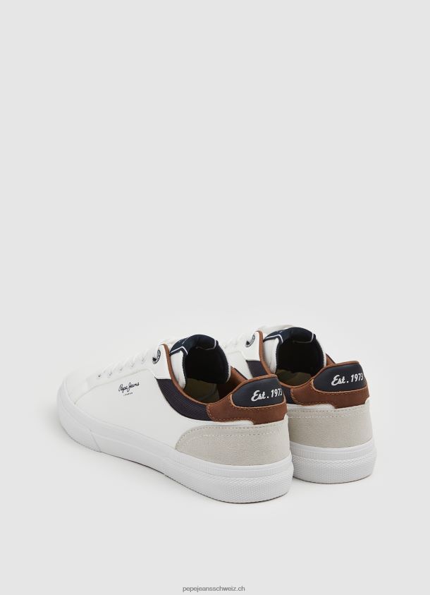 Kombinierte Turnschuhe von Kenton Court Männer Pepe Jeans Weiss 84XH6T1238