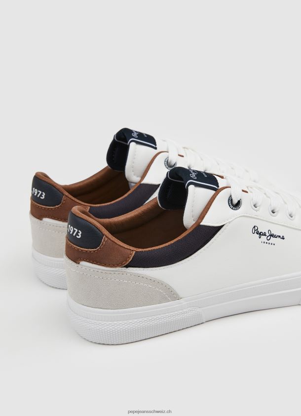 Kombinierte Turnschuhe von Kenton Court Männer Pepe Jeans Weiss 84XH6T1238