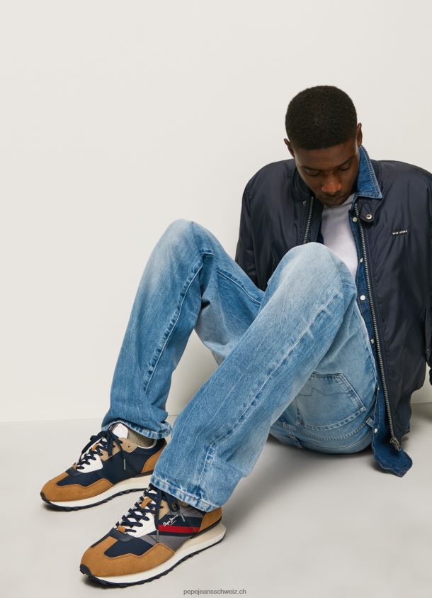 Pflegemann kombinierte Turnschuhe Männer Pepe Jeans Tabak 84XH6T1174