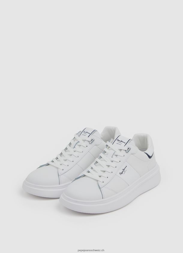 Sneaker aus Teilleder von Eaton Männer Pepe Jeans Weiss 84XH6T1208