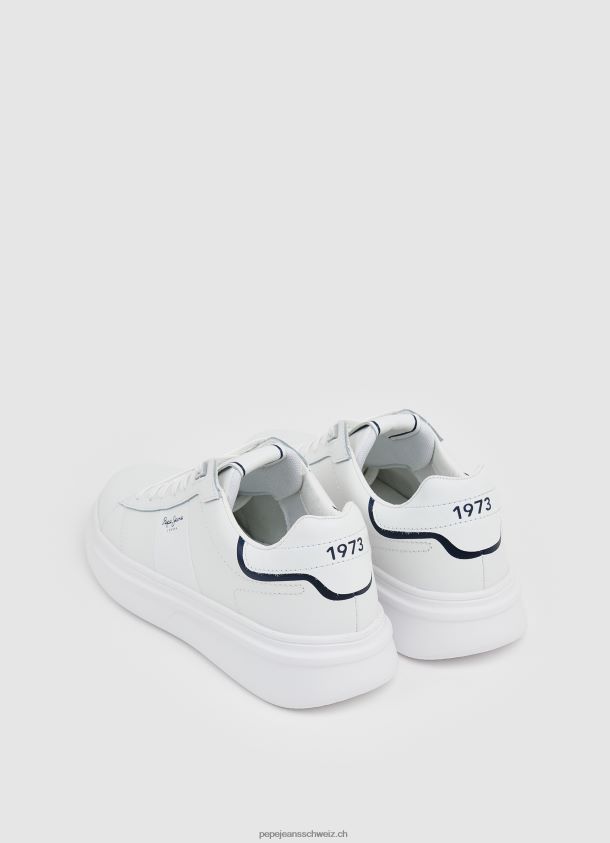 Sneaker aus Teilleder von Eaton Männer Pepe Jeans Weiss 84XH6T1208