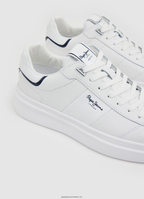 Sneaker aus Teilleder von Eaton Männer Pepe Jeans Weiss 84XH6T1208