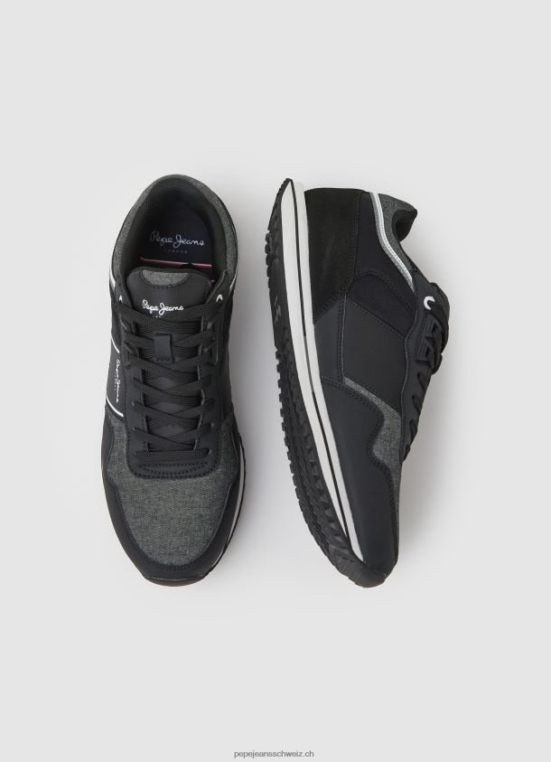 Tour Club kombinierte Turnschuhe Männer Pepe Jeans Schwarz 84XH6T1197