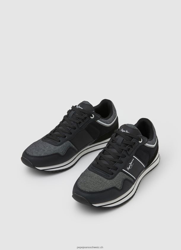 Tour Club kombinierte Turnschuhe Männer Pepe Jeans Schwarz 84XH6T1197
