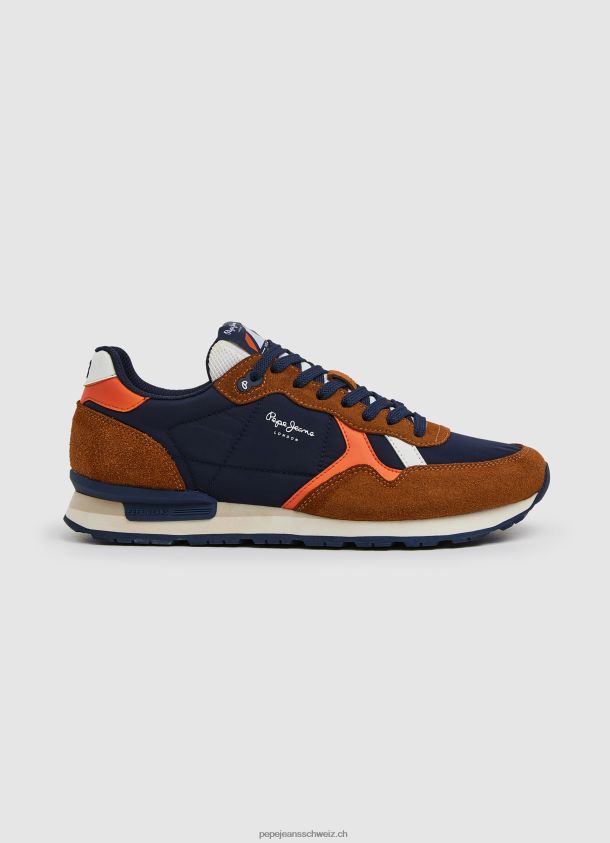brit man studio retro turnschuhe Männer Pepe Jeans Cognac 84XH6T1176