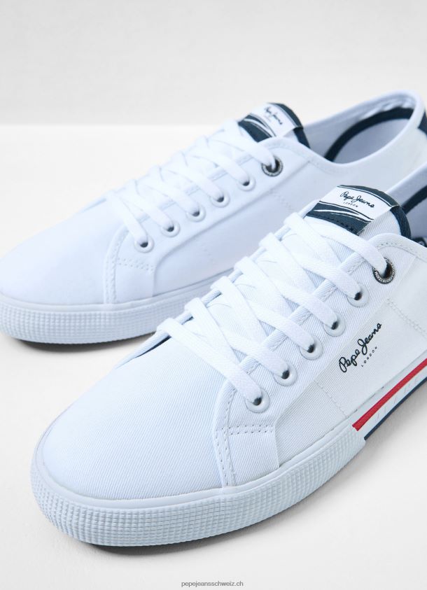 einfache Brady-Turnschuhe Männer Pepe Jeans Weiss 84XH6T1242