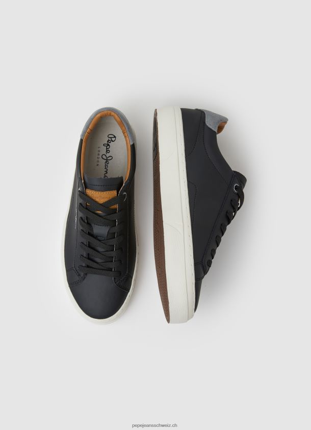 yogi original lederturnschuhe Männer Pepe Jeans Schwarz 84XH6T1183